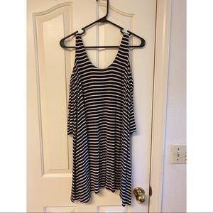 Striped Cold Shoulder Tunic/Dress